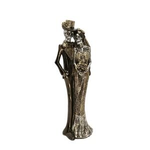 💀 Rachel Zoe Skeleton Bride & Groom Statue 14" Silver Gold EUC 💀